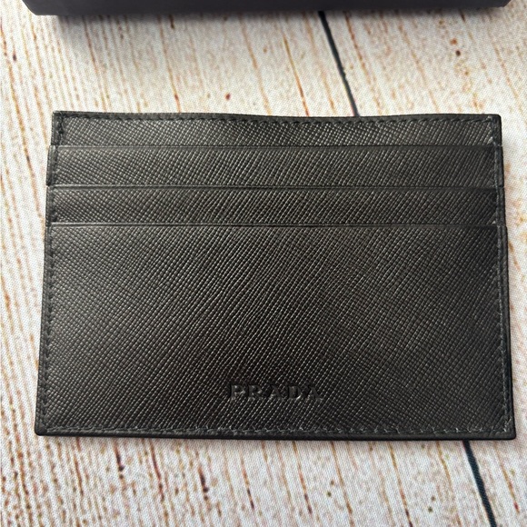 Prada Saffiano Black Card Holder